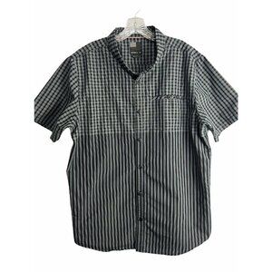 O'Neill Surf Men's Black Striped Short Sleeve Button Down Shirt XL